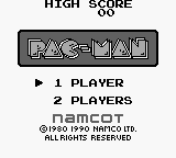 Pac-Man title screen for GameBoy